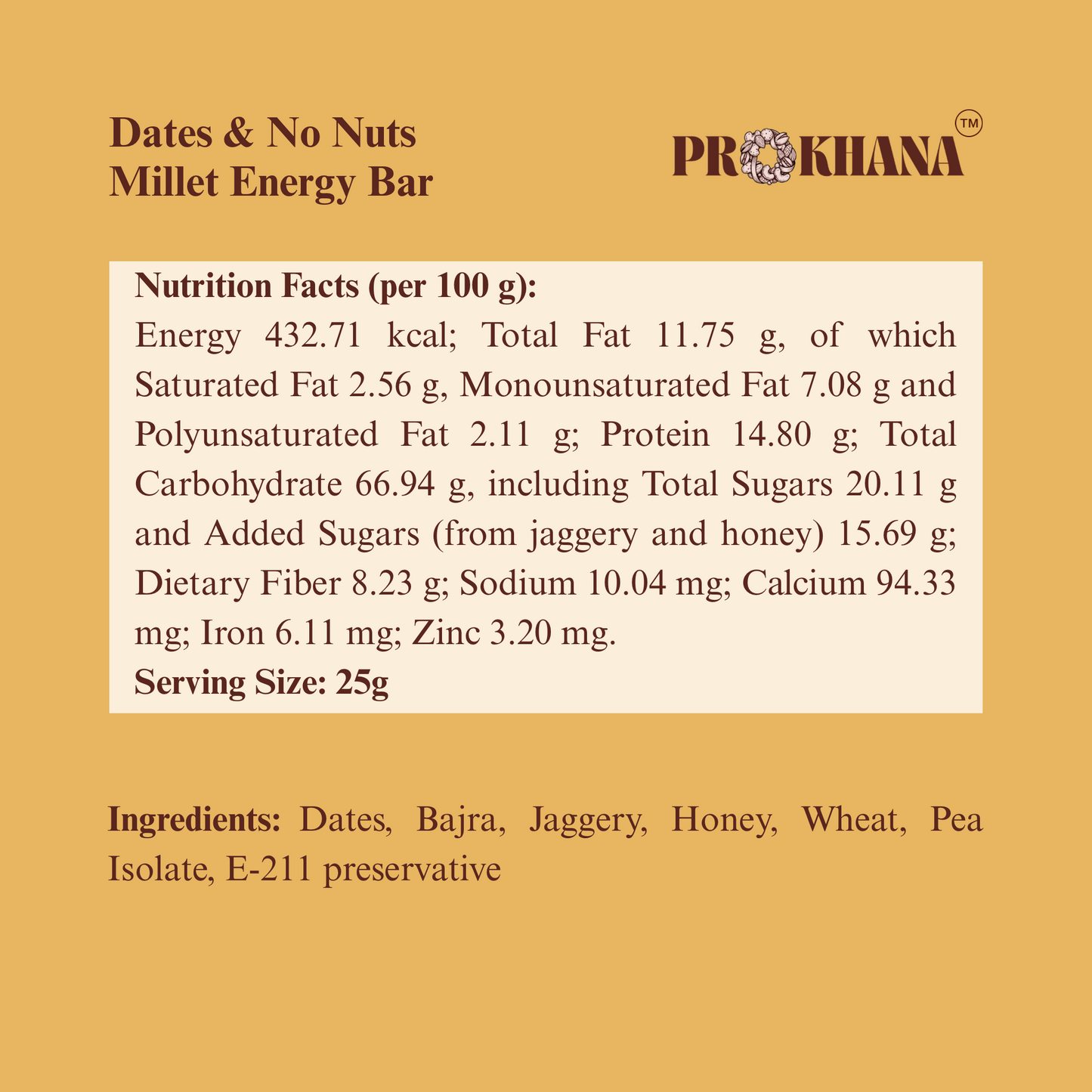 Prokhana Millet Energy Bar – Dummy Product