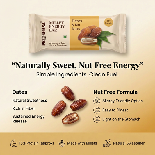 Prokhana Millet Energy Bar – Dates & No Nuts (8 bars)