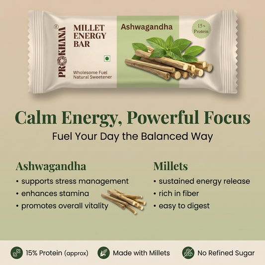 Prokhana Millet Energy Bar – Ashwagandha (8 bars)