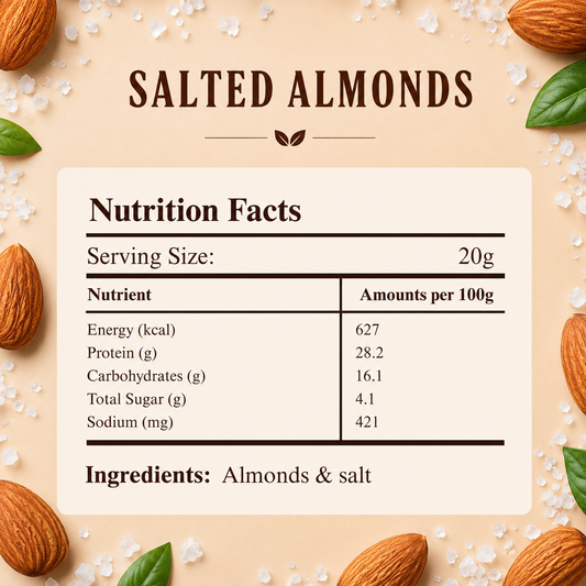 Salted almonds- Roasted