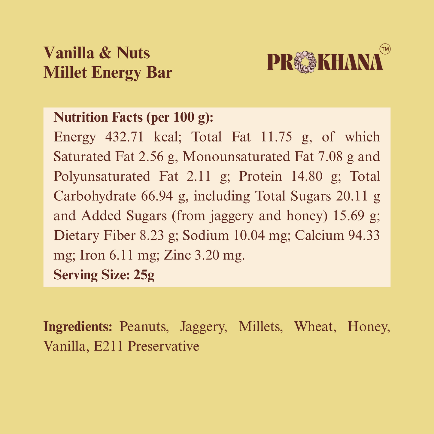 Prokhana Millet Energy Bar – Dummy Product