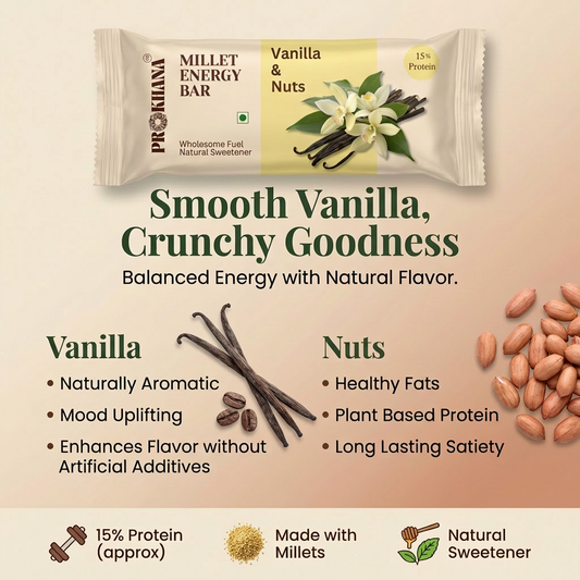 Prokhana Millet Energy Bar – Vanilla (8 bars)