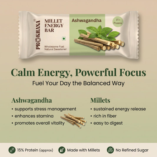 Prokhana Millet Energy Bar – Ashwagandha (8 bars)